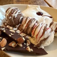 Banana split  at Ravens' Restaurant in Mendocino