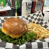 Vegan cheeseburger - tasty  at Plant Slayer in Fresno