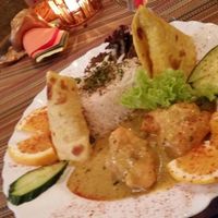 Rice with deep fried cauliflower at Kashmir in St Petersburg