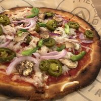 Gluten free pizza with vegan cheese at Pieology - MGM Grand in Las Vegas
