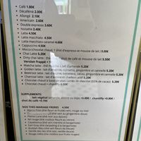 menu  at La Popote D'Ondine in Nice