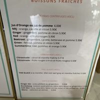 menu  at La Popote D'Ondine in Nice