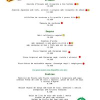 Carta vegana at La Fàbrica in Vilafranca Del Penedes