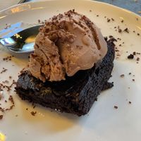 Ice cream & Choc brownie... yum. at Hypha in Chester