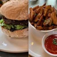 Mushroom patty and fries, can't remember the correct description but it was lovely. at Hypha in Chester