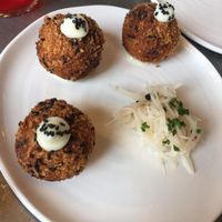 Potato paprika sesame croquettes  at Hypha in Chester