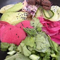 Banh mi bowl closeup   at Kitchen & Coffee in Beacon