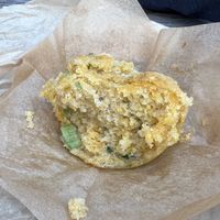 Vegan cheese/scallion muffin (better than it sounds)   at Kitchen & Coffee in Beacon