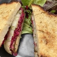 Tempeh Ruben. Gruyere cheese and thousand island dressing were removed  at Kitchen & Coffee in Beacon