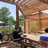 Exterior seating at Kitchen & Coffee in Beacon