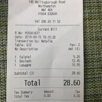 Green loft receipt at Green Loft in Northampton