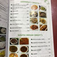 Example Menu: Govinda different gravys  at Govinda's in Lusaka