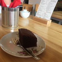 Vegan brownie at Het Lokaal in Amersfoort