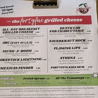 Menu - Dec 2022 at FortyFive in York