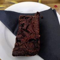 Vegan chocolate brownie courtesy of White Rose Bakes (August 2023) at FortyFive in York