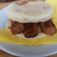 Vegan sausage muffin at FortyFive in York