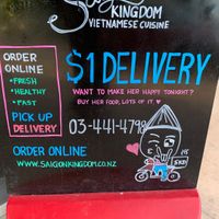 Delivery sign  at Saigon Kingdom - Hawthorne Drive in Queenstown
