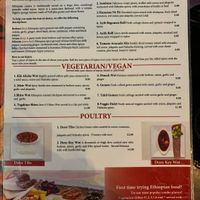 Menu at Habesha in Austin