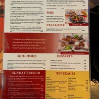 Menu (back) at Habesha in Austin