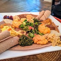Vegan plate for 2 at Habesha in Austin