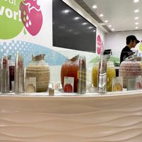 Sample juices from here! (One of these has cow’s milk) at Green Crush in Ontario
