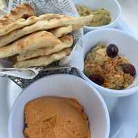 Pita and hummus  at The Gator Grille at Fiddler's Creek in Naples