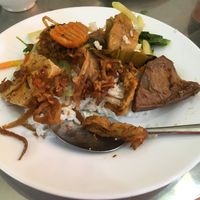 Plate of mixed rice (cơm) at Tri Thien in Ho Chi Minh City