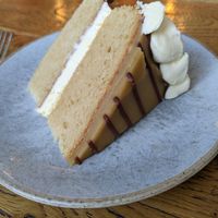 Homemade vegan toffee cake (not Vegan Bay), bit dense but worth the calories at The Cult of Coffee in Aberdeen