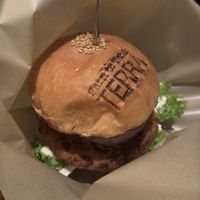 The vegan burger at Terra in Sapporo