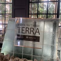 Sign inside the foyer of the hotel outside the restaurant at Terra in Sapporo