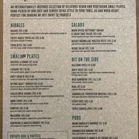 Menu at The Green Man in London