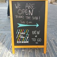 Look for this sign at Super Fourchette in Brussels