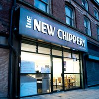 Outside the Chippery on Market Street, Wigan at The New Chippery in Wigan