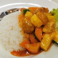 Sweet and Sour mock meat rice at D'Life Signature 蔬品軒 - Novena in Central Singapore