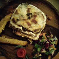 Vegan lasagna at Renaissance in Manali