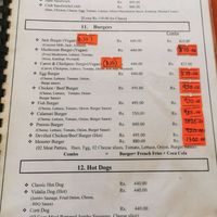 Menu with vegan options at Sempiternal  in Hikkaduwa