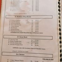 Menu with vegan options at Sempiternal  in Hikkaduwa