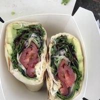 Avocado and hummus wrap  at Dynamite Raw Cafe in Bury
