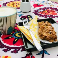 Scrumptious vegan flapjack!  at Passiflora in Seaton