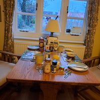 Beautiful selection of vegan sauces and condiments served with home made bread at Nab Cottage in Bexhill