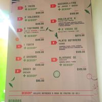 Menu at Vegan Packs in Merida