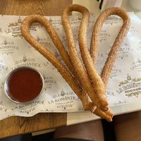 Classic churro with strawberry  at La Romántica in Puerto Vallarta