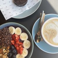 Raw brownie doesn’t resemble a brownie at all. About 1/5 is an base, the rest is just a block of thick dark chocolate. Too heavy I couldn’t eat it and I’m chocolate obsessed! at Roots LaMarca in Madrid