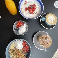 You’ll only enjoy the pancakes if you like coconut as they came served in this coconut milky liquid. Also, buckwheat flour means they’re really dense. Wasn’t a fan at Roots LaMarca in Madrid