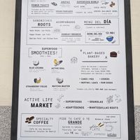 Menu at Roots LaMarca in Madrid