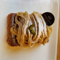 Rice flour mont blanc cake at Comeconoco Laboratory & Cafe in Osaka