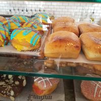 Pictured on bottom both the chocolate and garden donuts are vegan. The donuts onto are not vegan at Kudough's Donuts in San Juan