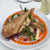 Tofu sandwich at Vegessence in Belgrade