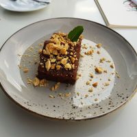 Chocolate cake at Vegessence in Belgrade