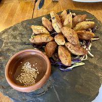 Falafel with tamarind sauce  at Kampu in Urubamba